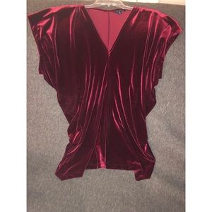Burgundy Velvet Lands’ End blouse